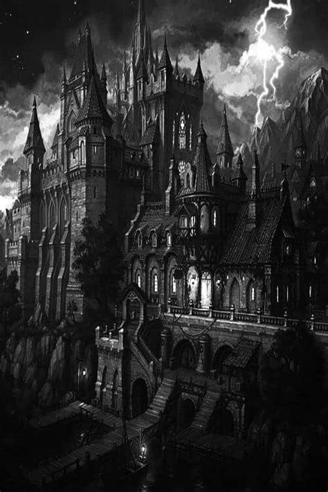 Shadow Guild Castle Fantasy Artwork Dark Fantasy Art Fantasy City