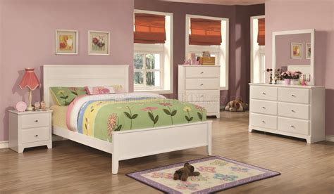 Bedroom sets often have a more sophisticated style than a lot of children's furniture, while still being made of sturdy, nontoxic materials; 400761 Ashton Kids Bedroom 4Pc Set in White by Coaster w/Options