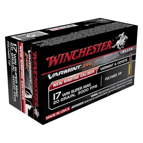 Bullseye North Winchester Varmint Hv Ammo 17 Wsm Winchester Super