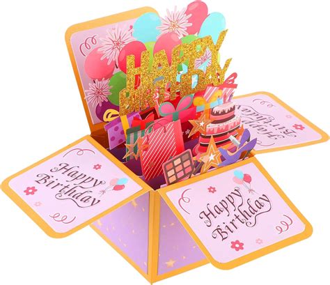 Dimeho Happy Birthday Pop Up Card Sweet Birthday 3d