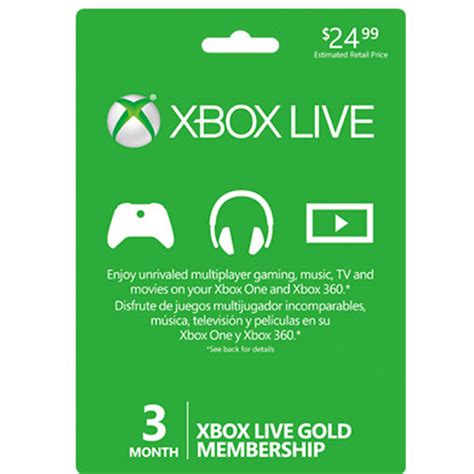 Microsoft Xbox Live 3 Month Gold Membership Card 33631 Bandh Photo