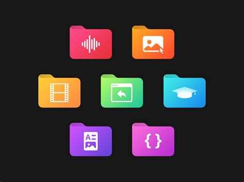 Gradient Folder Icons By Ben Giannis On Dribbble