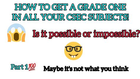 How To Get A Grade 1 In All Your Csec Subjects💯part 1maybe Its Not