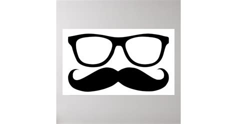 Mustache Nerd Poster Zazzle