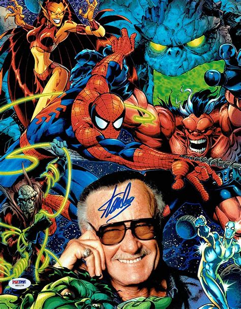 Stan Lee Signed Spider Man Marvel Comics Authentic 11x14 Photo Psadna