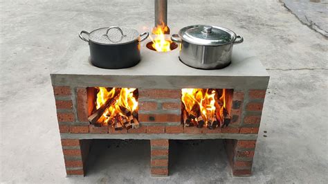 Efficient Outdoor Wood Stove Ideas From Red Brick And Cement Youtube