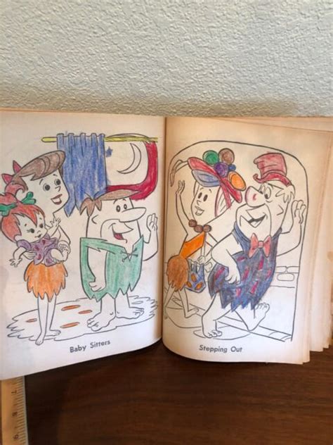 Vintage Whitman Hanna Barberas Pebbles Flintstone Coloring Book ~ Used
