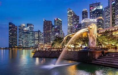 Singapore Merlion Park Singapur Fountain Background Accelerator