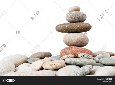Stack Pebbles Isolated Image And Photo Free Trial Bigstock