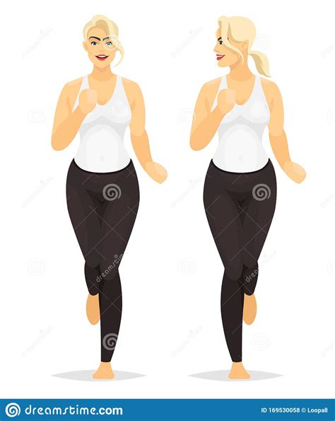 Blonde Girl Running At Morning Jog Vector Illustration Stock Vector