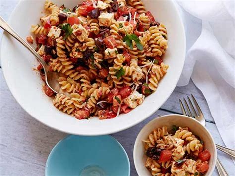 Cauliflower toasts, chicken thighs with creamy mustard sauce, and daniel rose's i've tried so many of her recipes and liked them all, but i would have to say we like her shrimp and orzo pasta salad. Tomato Feta Pasta Salad Recipe | Ina Garten | Food Network