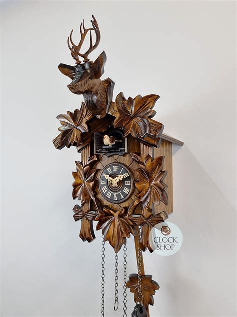 Carved Battery Deer Head 30cm Cuckoo Clock By Engstler Engstler