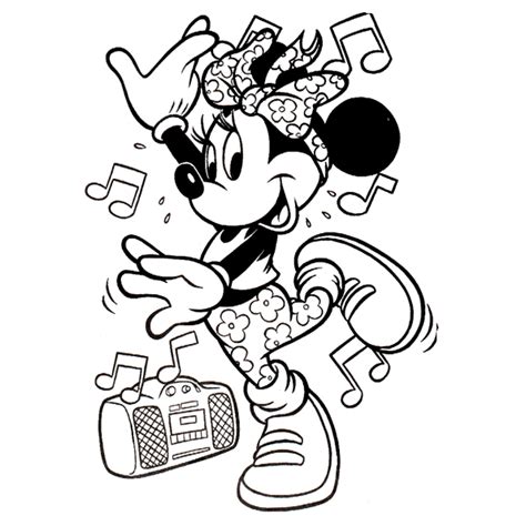 Desenho De Minnie Dançando Hip Hop Para Colorir Tudodesenhos