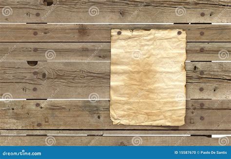 Old Paper On Wooden Planks Stock Illustration Illustration Of Rusty