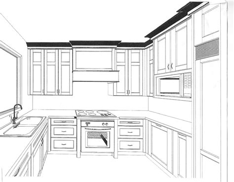 3d Drawing Kitchen 2 Kitchen Cabinets Drawing Kitchen
