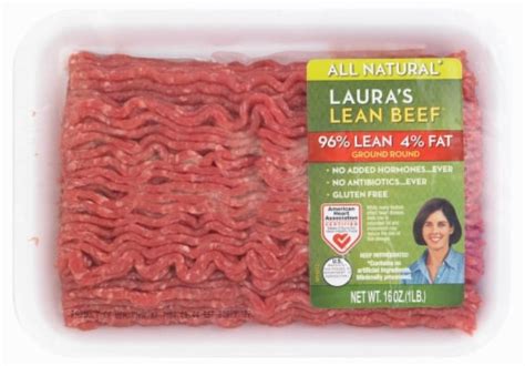 Laura S Lean Ground Beef Round 96 Lean 1 Lb Tray Food 4 Less