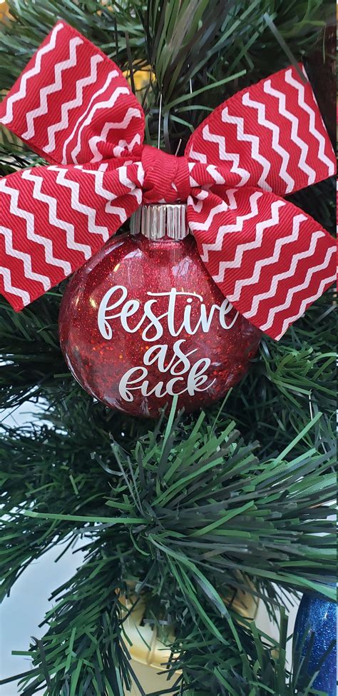Festive Af Merry Christmas Yall Glitter Ball Ornament Etsy