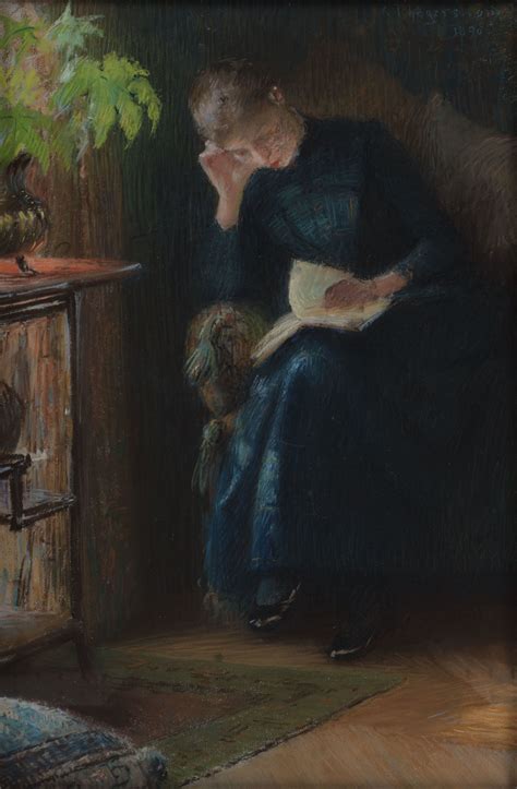 Robert ThegerstrÖm Läsande Kvinna Pastell Signerad Och Daterad 1890