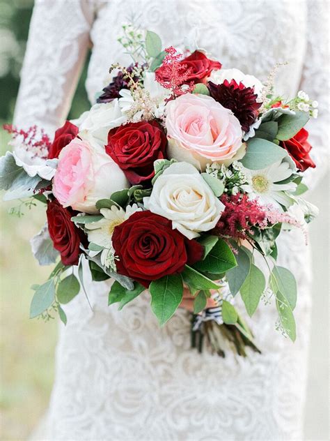 Red Roses And Sunflower Wedding Bouquet