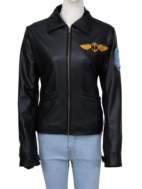 Shop Top Gun Pilot Charlie Black Leather Jacket