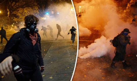 Police Throw Tear Gas At Anti Trump Protesters World News Express