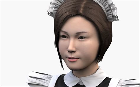 japanese maid outfit girl 0003 3d model 101 fbx max obj free3d