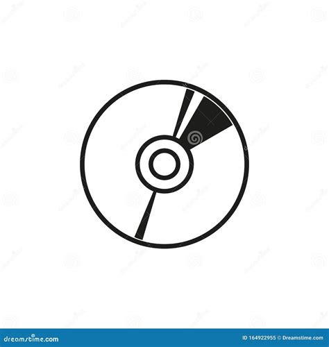 Disc Cd Dvd Simple Linear Drawing On A White Background Record With