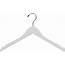 White Wooden Top Hanger Box Of 8 Space Saving 17 Inch Flat Hangers 