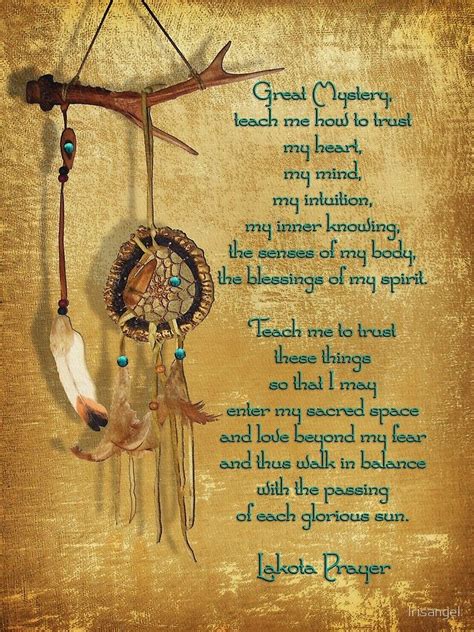 Lakota Prayer Dream Catcher Poster By Irisangel Redbubble Native
