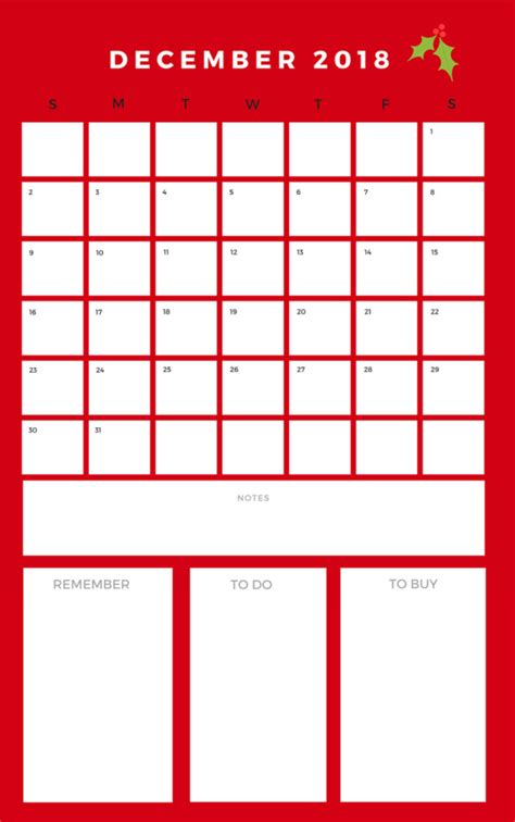 Free December 2018 Calendar Printable Goals Update The Little