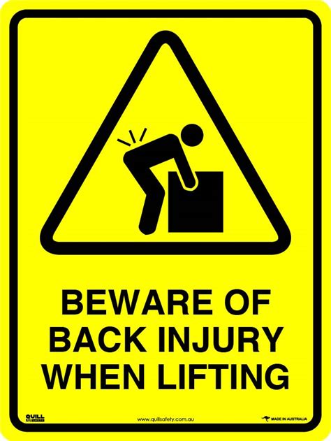 Warning Signs Beware Of Back Injury When Lifting Quill Safety