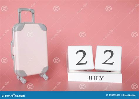 July 22 Time For A Summer Holiday Or Travel Vacation Calendar Stock