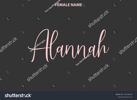 Baby Girl Name Alannah Stylish Cursive Stock Vector Royalty Free