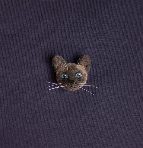 Siamese Cat Pin Custom Pet Portrait Jewerly T For Crazy Etsy