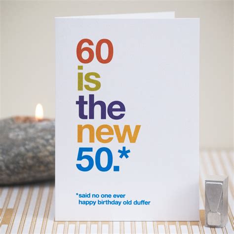 Funny 60th Birthday Card Wordplay Design