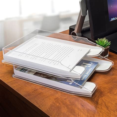 Ggi International Sorbus Acrylic Desk Organizer Clear Paper File