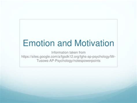 Ppt Emotion And Motivation Powerpoint Presentation Free Download