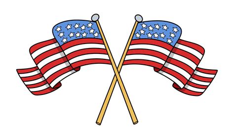 crossed american flags clip art