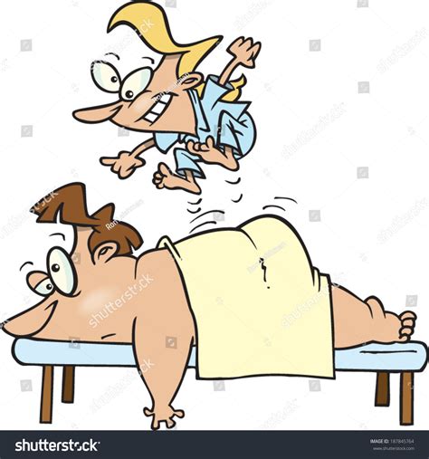 Cartoon Man Getting Massage Stock Vektorgrafik Lizenzfrei 187845764