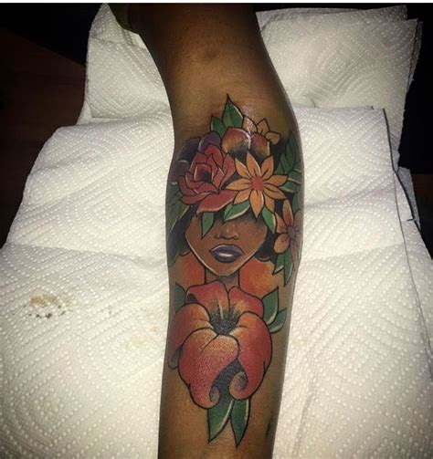 Pin By Blackgirlsvault On Afro Tattoos Black Girls With Tattoos