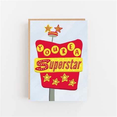 Youre A Superstar Greeting Card Superstar Card Well Etsy