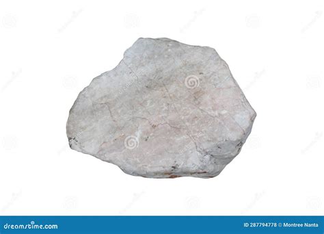 Cutout Of Metamorphic Rock Of Marble Stone Isolated On White Background