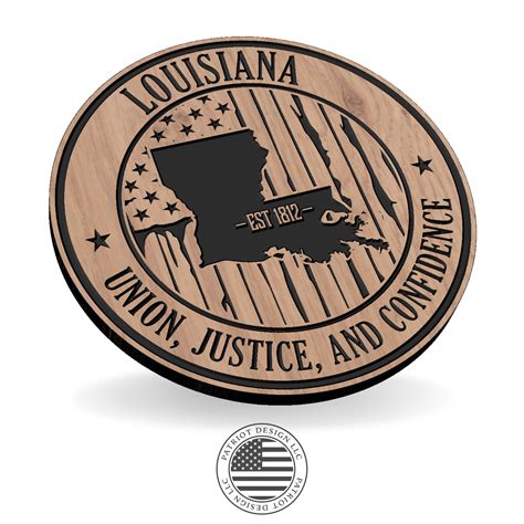 Louisiana State Motto Round Patriot Nation Design