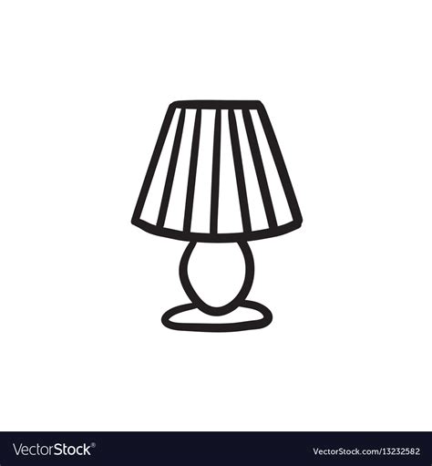 Table Lamp Sketch Icon Royalty Free Vector Image