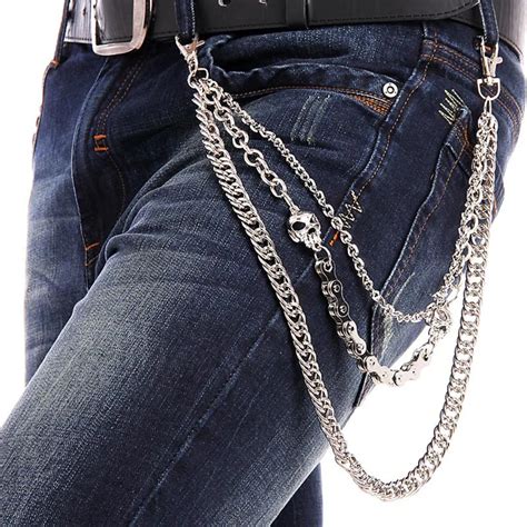 Punk Hip Hop Pants Chains Fashion Rock Waist Accessories Men Skull