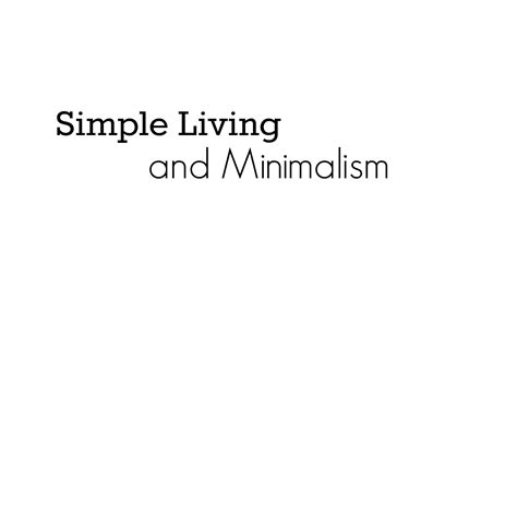 Simple Living And Minimalism