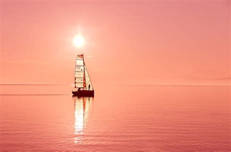 Boat Ocean Sunset Landscape Boat Ocean Sunset Landscape Graphy Hd