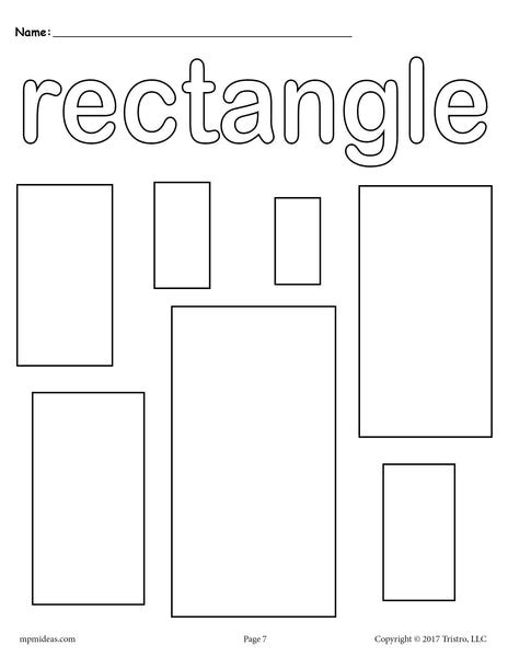 Rectangles Coloring Page Rectangle Shape Worksheet Supplyme