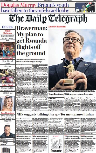 The Daily Telegraph UK Front Page For 17 November 2023 Paperboy