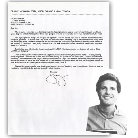 Lot Mob Hitman Joseph Carmine Testa Typed Letter Signed